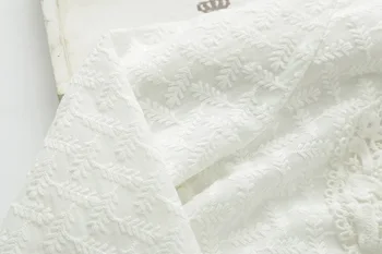 Stendas-Apykakle ilgomis rankovėmis Gėlių Siuvinėjimo Nėrinių Balti Marškiniai Naują Rudenį Mori Mergina Medvilnės Moterų Ilgų Palaidų Palaidinė Viršūnes T77911
