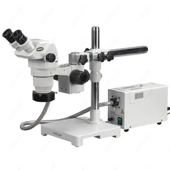 Stereo, Zoom Mikroskopu--AmScope Prekių 3.35 X-45X Stereo, Zoom Mikroskopą ant Strėlės w/ Optinio Pluošto Šviesos Žiedas