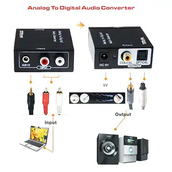 STEYR A/D ADC Keitiklis,Garso Keitiklis Analogas L/R-RCA 3.5 mm stereo Garso Skaitmeninis Koaksialinis arba Toslink Audio Converter