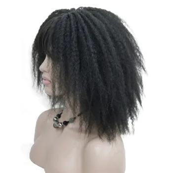StrongBeauty Afrikos Amerikos Perukai Keistą Garbanoti Plaukai Vidutinio Ilgio Juoda/tamsiai rudais perukas juoda moterų
