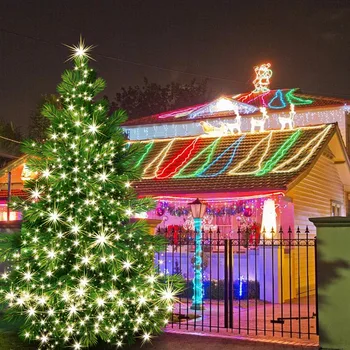 Styginių Saulės Sodas Žibintai 10M LED Stringlights Varinės Vielos Žiburiai Kalėdų, Dekoratyviniai Lauko Saulės Šviesos
