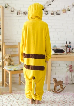 Suaugusių Moterų, Mergaičių Onesies Pikachu Cosplay Kostiumas Helovinas Šalis Pokemon Cosplay Pižama Pižamos Sleepwear Flanelė Žiemą