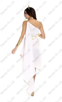 Suaugusiųjų Moterų Sexy graikų deivė Atėnė Balta suknelė Cosplay Kostiumas helovinas Merginos Maskuotis šalis, kostiumai, Suknelės