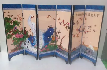 Subtilus Kinijos lako tapybos vertus *Paukščių Pagerbti *dekoruoti kartų ekranas
