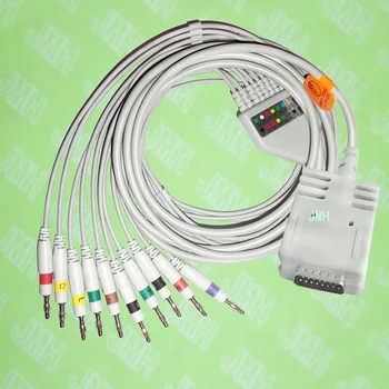 Suderinama su Burdick, EK-10 EKG 10 švino,vientisas kabelis ir leadwires,15PIN,4.0 Bananų,IEC ar AHA.