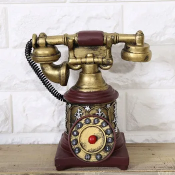 Sumaišykite Dizaino Europoje Telefono Modelį su Moneta Užsklanda Antikvariniai ieško Dervos Telefono Pelėsių Dervos Pinigų Laikymo Dėžutė Kavos Baras dekoras