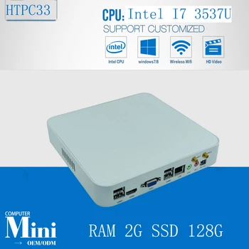 Super Greitas Mini PC Windows HTPC Procesorius Intel Core i7 3537U Max 3.1 GHz, 4M Cache, 2GB Ram 128GB SSD 300M Wifi HDMI VGA