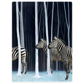 Super Minkštos Antklodės Pliušinis Skalbimo Mašinų Mados Juoda Balta Miško Zebra Camo Gyvūnų Sofa-Lova Mesti Cobertor Vaikams, Suaugusiems Antklodė