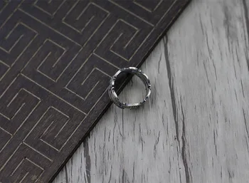 Taiyin asmenybės tuščiaviduris žiedas S925 sidabro papuošalai pastatyti mažųjų ir senovinių retro stiliaus žiedas