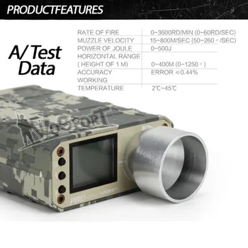 Taktinis Airsoft X3400 Fotografavimo Chronograph Greitis Testeriai BB Gun Medžioklė
