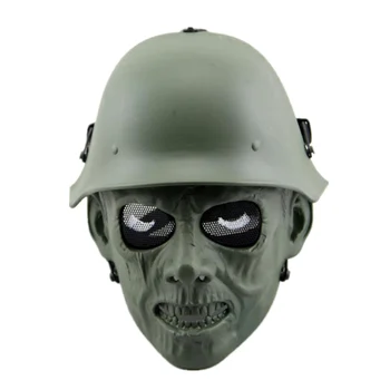Taktinis kaukolė veido kaukė su šalmu karo Lauko Zombie Korpusas CS srityje kaukolės kaukę Halloween mask šokių medžioklės dažasvydžio