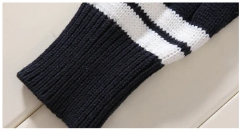 Tamsiai Mėlyna,Balta,Pilka,Rožinė medvilnės Womn Megztiniai mokyklos vienodos megztinis mergaitėms V kaklo Korėja preppy stiliaus mados puloveriai