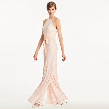 Tanpell apynasrio bridesmaid nėrinių suknelė be rankovių grindų ilgio suknelė moterims jumpsuit apvalkalą vestuves oficialų bridesmaid dresses