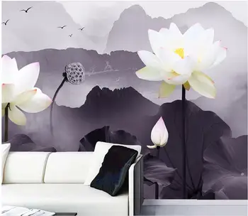 Tapetai kambarį Juoda ir balta abstrakčiai kalnų lotus tapetai, sienų ir 3d Namų Puošybai