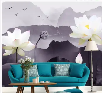Tapetai kambarį Juoda ir balta abstrakčiai kalnų lotus tapetai, sienų ir 3d Namų Puošybai