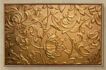 Tapetai, Prabangūs Sienų Dangos Aukso Abstraktūs Tapetai, Daisy Kultūros Namų Projektavimas Kambarį Sėdi Kambaryje Dizaino Studija