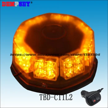 TBD-C11L2 Geltona LED Įspėjimo Reitingų Lempos/LED Strobe, Mirksėti Indikatorius/Sunkvežimis Gintaro Perspėjimo Indikatorius/LED Žibintai su Cig Plug