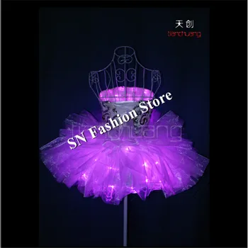 TC-143 Full LED spalvinga, šviesos, kostiumai šalis sijonas dėvėti sportinių šokių baleto baras vestuvių suknelė clothesprogramming dizainas