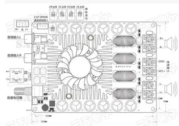 TDA7498E skaitmeninio stereo stiprintuvas valdybos 2X160W BTL220W skaitmeninio mono stiprintuvo galia