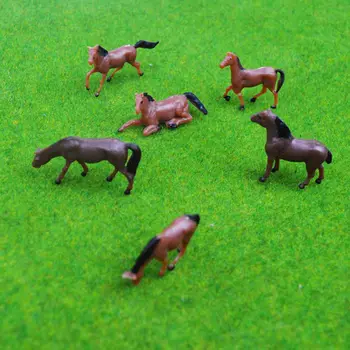 Teraysun 100vnt HO Masto dažytos Ūkio Gyvūnai Arkliai Miniatiūriniai Plastiko Masto Modelis Arklys 1:150