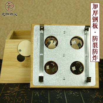 Thicken four holes bamboo box moxibustion massage device Nanzhu no paint moxa apparatus