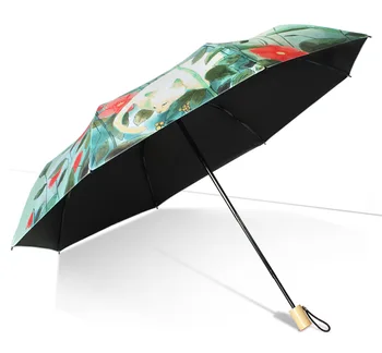 TIANQI Aukštos Kokybės Šviežios Tapybos Balck Klijai Ne Skėčiai Moterų Lietaus, Skėtis nuo Saulės Apsaugos paraguas