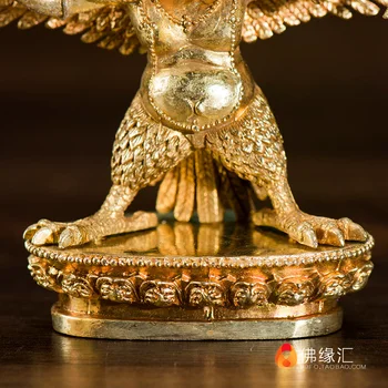 Tibeto Budizmas 7 cm aukščio vario visą auksą, Dapeng aukso sparnuotas paukštis Budos dharma statula