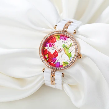 TIME100 Unikali Keramikos Moterų Laikrodžiai trimatis Hummingbird Modelis Ponios Kvarciniai Laikrodžiai relogio feminino Laikrodis