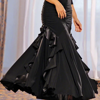 Tinkinti lotynų salsa flamenko sportinių šokių suknelė flamenko sijonas, sijonai, šokių praktikos sijonas šokių drabužiai tango valsas sijonas