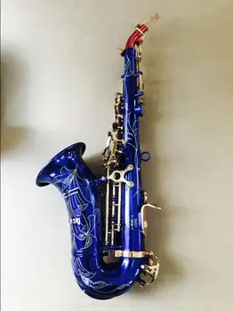 Tinkinti Mėlyna Puikiai Bb raktas Lenktas sopranas Saksofonas Mažas Lenktas Soprano Sax