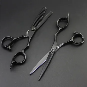 Tinkinti profesinės Japonija 440c 6 colių plaukų salonas žirklių rinkinys plaukų pjovimo kirpykla makas Retinimo žirklės, plaukų kirpimo žirklės
