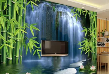 Tinkinti tapetai sienos 3 d stereoskopinis Bambuko miškų springs tapetai kambarį nuotraukų siena, sienų tapetai