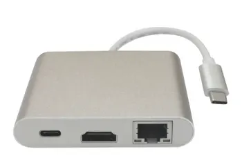 Tipas-C, HDMI + RJ45 + PDF + USB 3.0 multi-funkcija konverteris hub usb3.1 HDMI