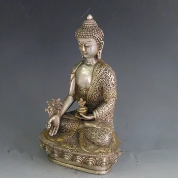 TNUKK 7.88 colių / Vintage Tibeto Sidabro vario Tibeto Budizmas Shakya Mani Statula metalo rankdarbių.