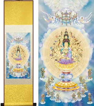 TNUKK Guanyin Budizmas šilko kabo nuotraukos/įrėminti Kinų tapybos pažymėkite tapybos didmeninė YX1888