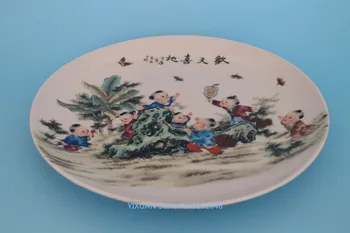 TNUKK Qianlong Famille Rose Porceliano Antikvariniai porceliano plokštelės, pilną džiaugsmo senas papuošalai dovanos.