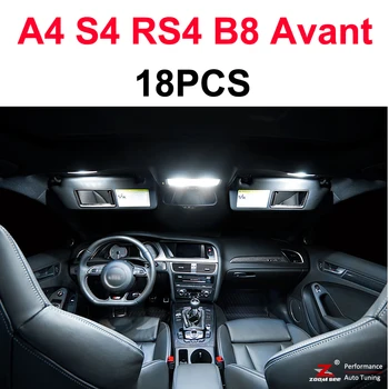 Tobula Balta Canbus Klaidų LED lemputę interjero dome žemėlapis viršutinę šviesą Komplektas Audi A4, S4, RS4 B5 B6 B7 B8 (1996-)