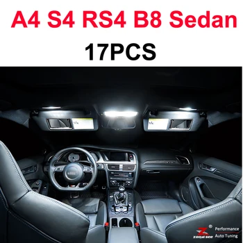 Tobula Balta Canbus Klaidų LED lemputę interjero dome žemėlapis viršutinę šviesą Komplektas Audi A4, S4, RS4 B5 B6 B7 B8 (1996-)