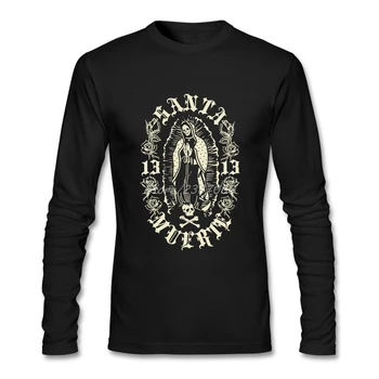 Top Santa Muerte 13 T Shirt Cool vyriški marškinėliai Medvilnės Crewneck XXL ilgomis Rankovėmis Custom T Shirts