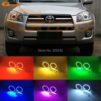 Toyota RAV4 2009 M. 2010 M. 2011 m. 2012 PROJEKTORIUS priekinis žibintas Puikus Multi-Color Itin ryškių RGB LED Angel Eyes kit Halo Žiedai