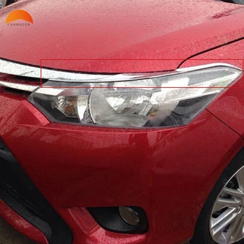 Toyota Vios Yaris 2013 Sedanas 4door ABS Chromo Optikos Priekinių Žibintų Vokų Lempos Dekoro Lipduko Padengti Apdailos 2vnt