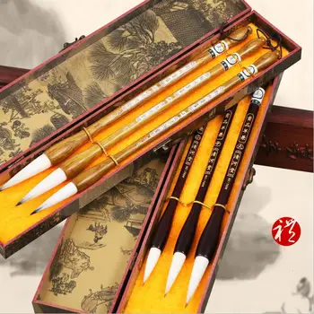 Tradicinis kinų kelis plaukus rašyti šepečiu reguliariai scenarijus kaligrafijos, tapybos, kaligrafijos rašymo teptuku kostiumas