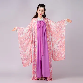 Tradicinis Kinų Moterų Hanfu Suknelė Kinų Pasakų Suknelė Violetinė Rožinė Hanfu Drabužių Tang Dinastijos Kinų Senovės Kostiumas