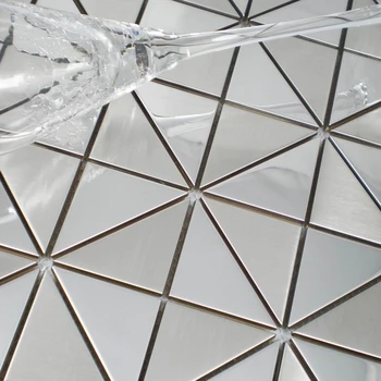 Trikampis nerūdijančio plieno metalo mozaikos plytelės virtuvės backsplash plytelės sunroom kambarį plytelės vonios, dušo