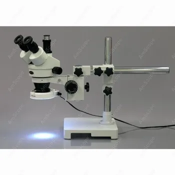 Trinokulinis 80-LED Mikroskopu--AmScope Prekių 7X-90X Trinokulinis 80-LED Zoom Stereo Mikroskopas su Boom Stovas + 3MP USB Kameros
