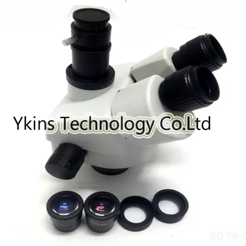 Trinokulinis stereo mikroskopas didinimas per 7X-45X, ARBA 3,5 X-90X Toliau žiūronų Regėjimo +56pcs reguliuojamas Led žibintai
