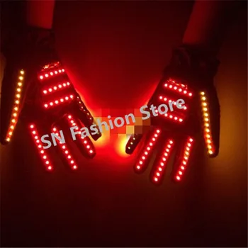 TT05 spalvotu LED pirštinės šviesos juosta klubas KTV Šalių rekvizitai /Full-pirštu pramoginiai Šviesos šokio pirštines/su blykstės funkcija