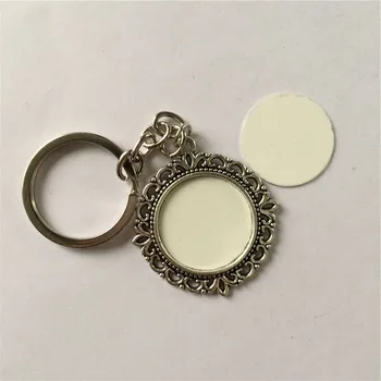 Tuščias keychains dėl sublimacijos retro vintage nėrinių dvigubo pusėje atspausdintas raktų žiedas papuošalai, terminio perdavimo spausdinimo dovanos