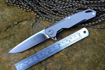 TwoSun TS-21 flipper sulankstomas peilis D2 peiliukų titano rankena 3.43