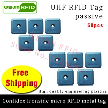 UHF RFID anti-metal tag confidex ironside micro 915mzh 868m M4QT 50pcs durable ABS small smart passive RFID tags